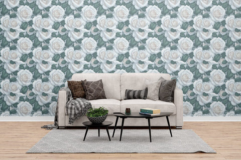 White Rose Digital Paper Seamless Floral Pattern Digital Pattern artnoy 