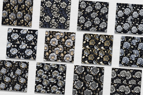 White Rose Gold Digital Paper & Seamless Pattern Digital Pattern artnoy 