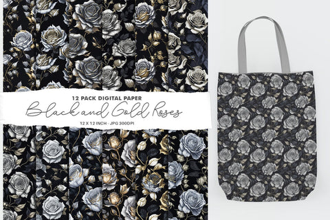 White Rose Gold Digital Paper & Seamless Pattern Digital Pattern artnoy 