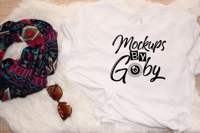 White T-shirt Mockups, Bella Canvas Mockup, Rolled Sleeve, Shirt Mock Up, Bella Canvas 3001 Tshirt,Flat Lays Pictures, Digital, JPG Files Mock Up Photo ArtStudio 