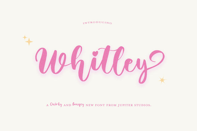 Whitley Script Font (Heart Fonts, Swirly Fonts, Craft Fonts, Cute Fonts) Font Jupiter Studio Fonts 