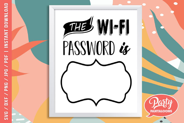 WI-FI PASSWORD | wi-fi password sign, café, guesthouse SVG SVG Partypantaloons 