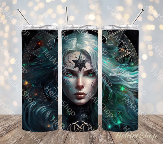 Wicca Sublimation tumbler wrap, 20Oz Skinny Tumbler PNG Sublimation _HelArtShop_ 