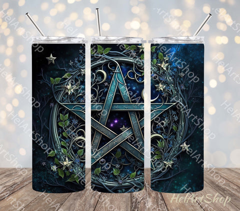 Wicca Sublimation tumbler wrap, 20Oz Skinny Tumbler PNG Sublimation _HelArtShop_ 