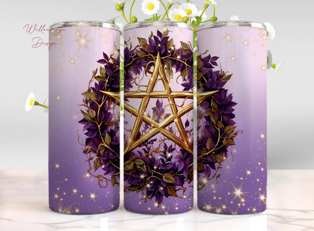 Wicca Tumbler Wrap 20 oz Skinny Tumbler Sublimation Designs Straight Tumbler PNG Sublimation WillowSageDesign 
