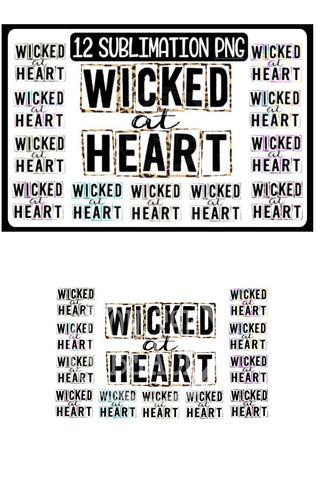 WICKED AT HEART - 12 Patterns- PNG 300 DPI Sublimation Sublimation On the Beach Boutique 