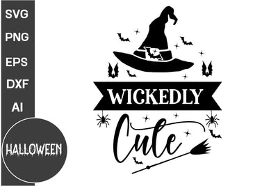 Wickedly Cute SVG Cut File, Halloween SVG Design SVG DesignPlante 503 