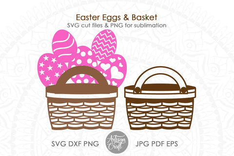 Wicker basket SVG, Easter egg basket SVG SVG Artisan Craft SVG 