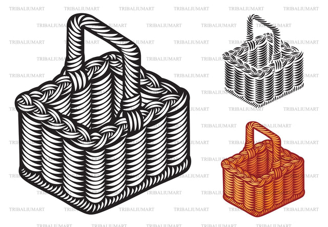 Wicker picnic basket SVG TribaliumArtSF 