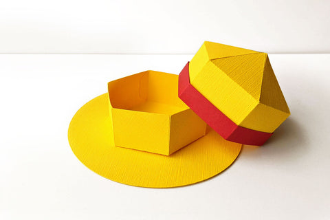 Wide Brim Hat Gift Box SVG 3D Paper Risa Rocks It 