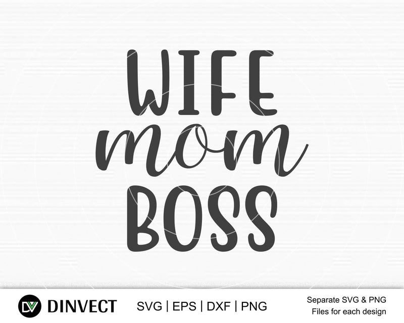 Wife mom boss SVG, Mom Svg, Mothers Day T-shirt Design, Happy Mothers ...