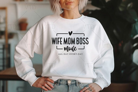 Wife Mom Boss Svg Png Files, Mom Svg, Mom Life Svg, Mom Mode Svg, Mothers Day Svg, Mom Svg Shirt, Girl Mom Svg, Boy Mom Svg SVG DesignDestine 