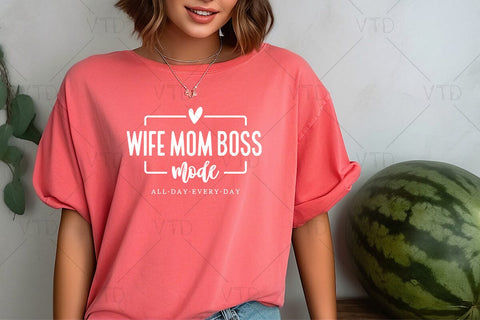 Wife Mom Boss Svg Png Files, Mom Svg, Mom Life Svg, Mom Mode Svg, Mothers Day Svg, Mom Svg Shirt, Girl Mom Svg, Boy Mom Svg SVG DesignDestine 