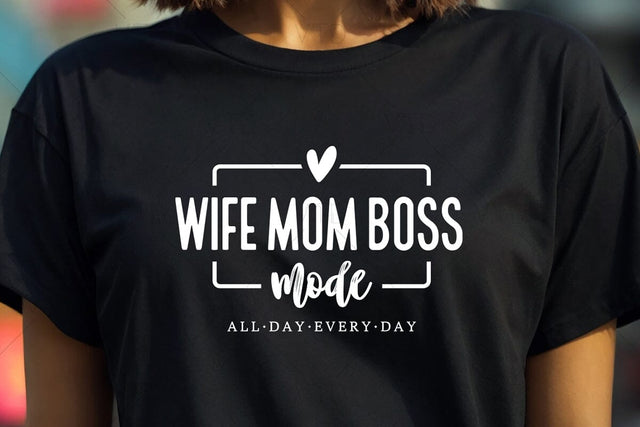 Wife Mom Boss Svg Png Files, Mom Svg, Mom Life Svg, Mom Mode Svg, Mothers Day Svg, Mom Svg Shirt, Girl Mom Svg, Boy Mom Svg SVG DesignDestine 