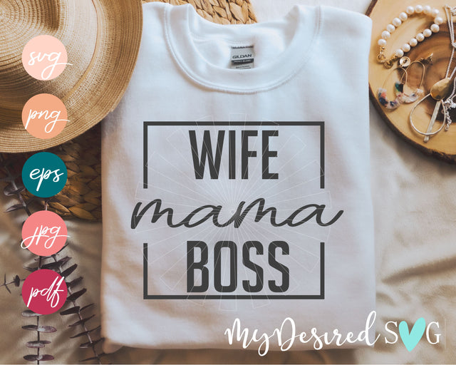 Wife Mom, I Love Mama Svg, mothers day Svg, Mom day Svg, moms day Svg, Svg files for Cricut, Svg files for Silhouette, Cutting files, Dxf, Pdf, Png, Eps, Svg SVG MyDesiredSVG 
