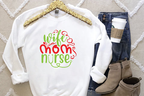 Wife Mom Nurse SVG SVG Creativeart88 