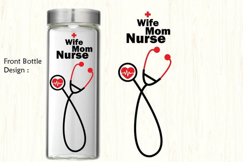 Wife mom nurse water tracker SVG, Stethoscope Clipart SVG Paper Switch 