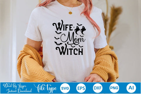 Wife Mom Witch SVG SVGs,Quotes and Sayings,Food & Drink,On Sale, Print & Cut SVG DesignPlante 503 