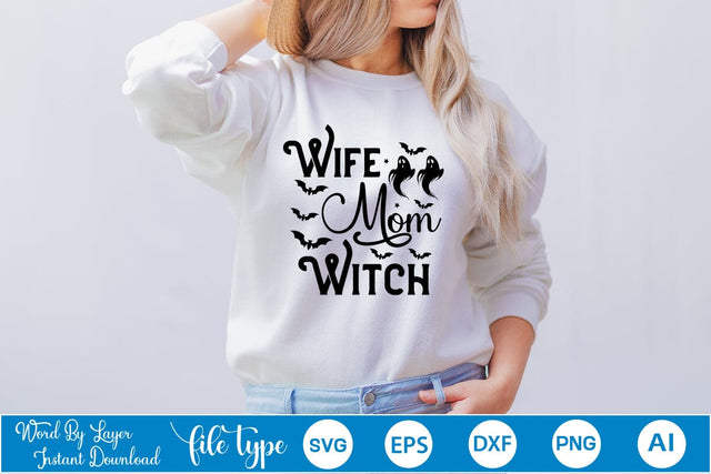Wife Mom Witch SVG SVGs,Quotes and Sayings,Food & Drink,On Sale, Print & Cut SVG DesignPlante 503 