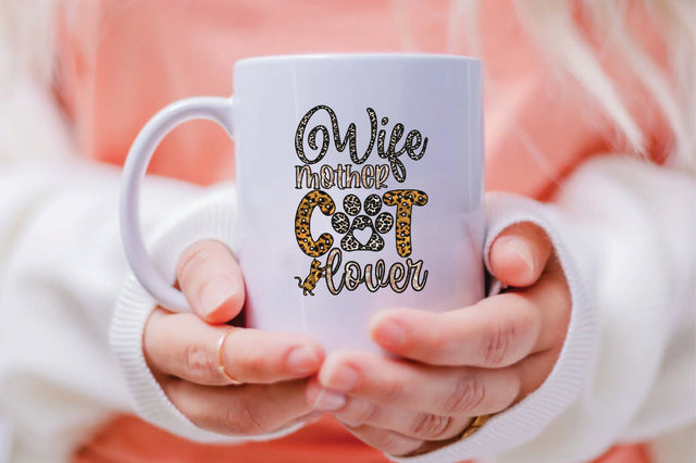 Wife Mother Cat Lover Sublimation SVGArt 