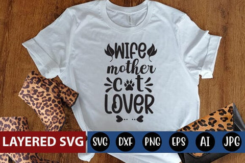 wife mother cat lover Svg SVG Blessedprint 