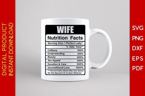 Wife Nutrition Facts SVG PNG PDF Cut File SVG Creativedesigntee 