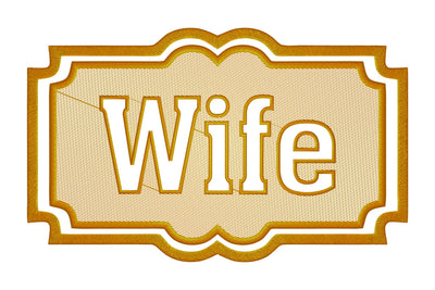 Wife text embossed machine embroidery digital download Embroidery/Applique DESIGNS embroidery-workshop 