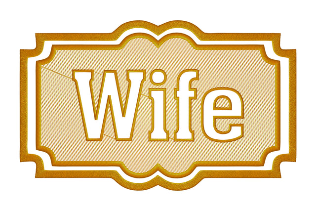 Wife text embossed machine embroidery digital download Embroidery/Applique DESIGNS embroidery-workshop 