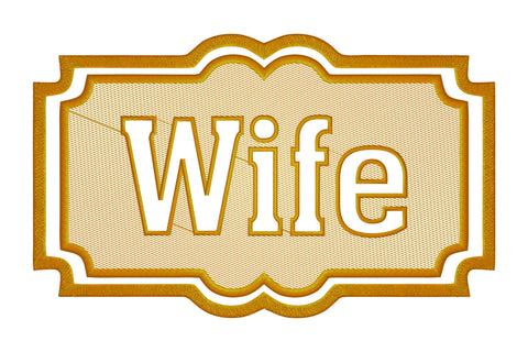 Wife text embossed machine embroidery digital download Embroidery/Applique DESIGNS embroidery-workshop 