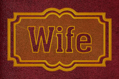 Wife text embossed machine embroidery digital download Embroidery/Applique DESIGNS embroidery-workshop 