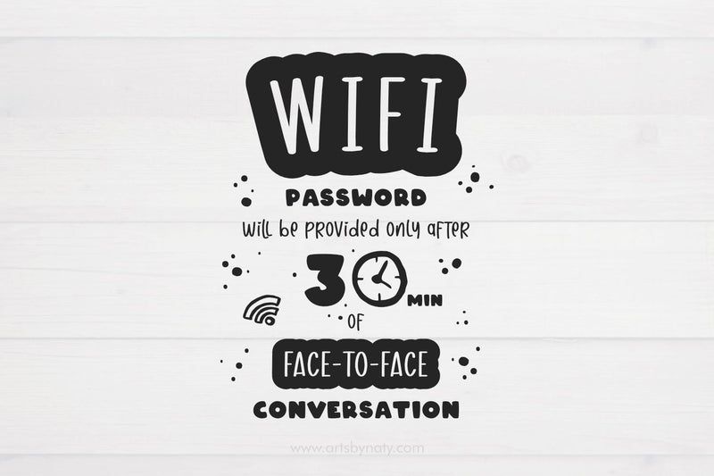 WiFi password funny quote printable SVG. SVG Arts By Naty 