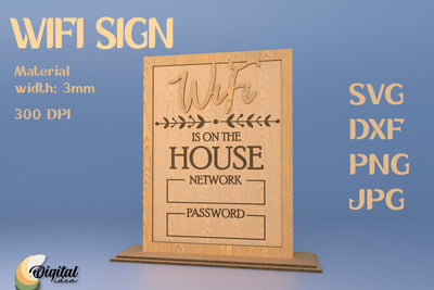 Wifi SVG. Laser Sign. Wifi Sign for Home SVG Evgenyia Guschina 