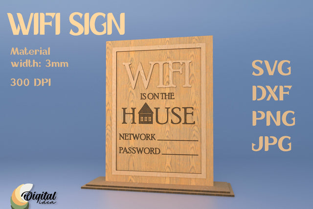 Wifi SVG. Laser Sign. Wifi Sign for Home SVG Evgenyia Guschina 