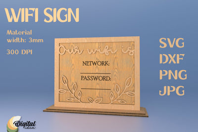 Wifi SVG. Laser Sign. Wifi Sign for Home SVG Evgenyia Guschina 