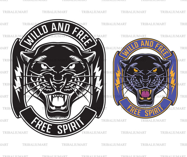 Wild and Free. Free Spirit. Panther face (head) SVG TribaliumArtSF 