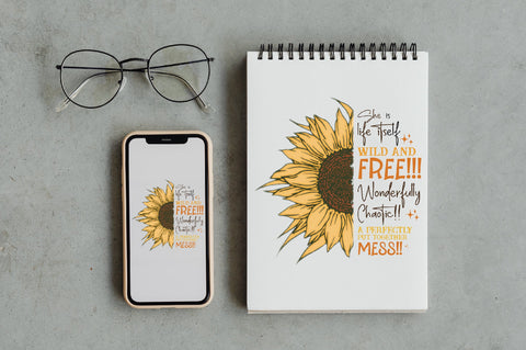 Wild and Free Sunflower Sublimation PNG Sublimation Jagonath Roy 