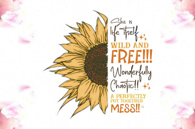 Wild and Free Sunflower Sublimation PNG Sublimation Jagonath Roy 