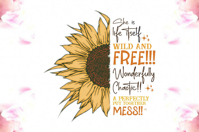 Wild and Free Sunflower Sublimation PNG Sublimation Jagonath Roy 