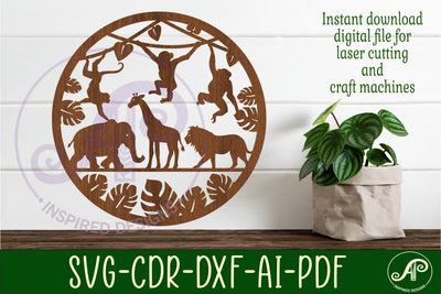 Wild animal wall art sign, SVG file. vector file SVG APInspireddesigns 