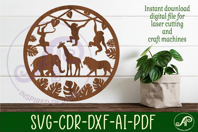 Wild animal wall art sign, SVG file. vector file SVG APInspireddesigns 