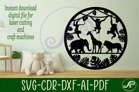 Wild animal wall art sign, SVG file. vector file SVG APInspireddesigns 