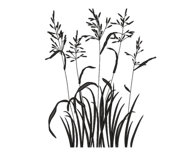 Wild Cereal Embroidery Design, Grass Embroidery File, 6 sizes Embroidery/Applique DESIGNS Nino Nadaraia 