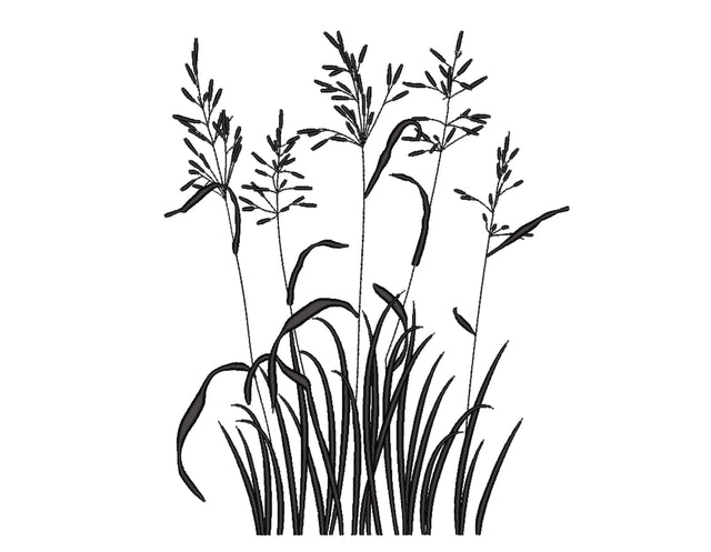 Wild Cereal Embroidery Design, Grass Embroidery File, 6 sizes Embroidery/Applique DESIGNS Nino Nadaraia 