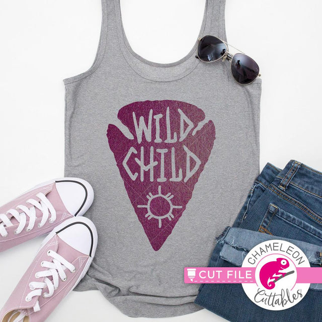 Wild Child Arrowhead - Shirt Design - SVG SVG Chameleon Cuttables 