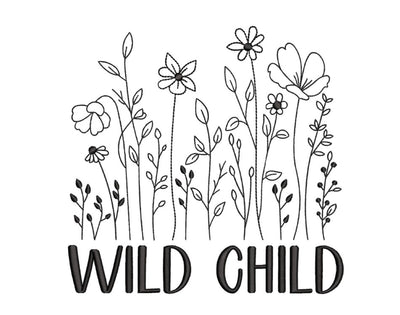 Wild Child Machine Embroidery Design, 4 sizes, Instant Download Embroidery/Applique DESIGNS Nino Nadaraia 