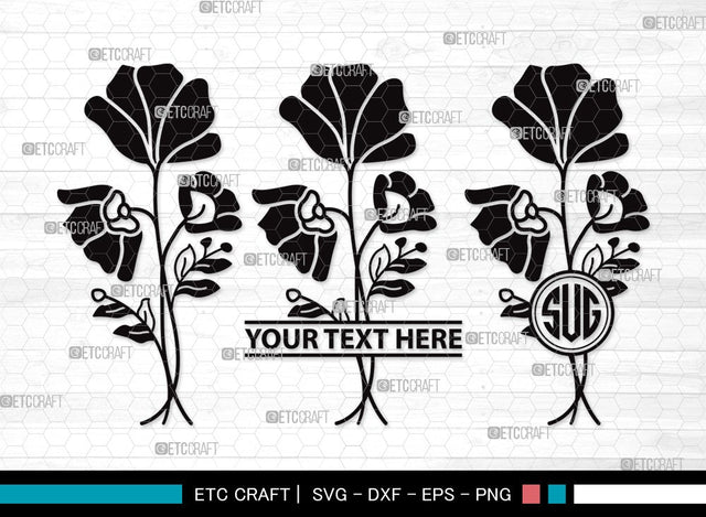 Wild Flower Monogram SVG | Flower Svg | Wild Flower Clipart | Wild Flower Clipart SVG ETC Craft 