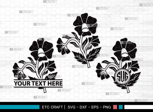 Wild Flower Monogram SVG | Flower Svg | Wild Flower Clipart | Wild Flower Clipart SVG ETC Craft 