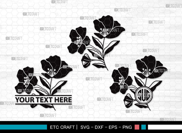 Wild Flower Monogram SVG | Flower Svg | Wild Flower Clipart | Wild Flower Clipart SVG ETC Craft 