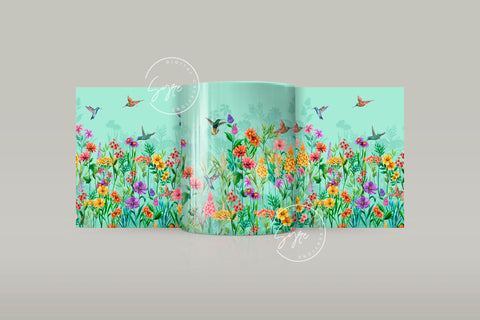 Wild Flower Print Mug Design, Hummingbird Mug Wrap, Earthy Boho Floral Mug Wrap, Printable 11 & 15 Oz Mug Cricut Press Sublimation Wrap Sublimation Syre Digital Creations 