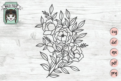 Wild Flowers Bouquet SVG Cut File SVG Wild Pilot 